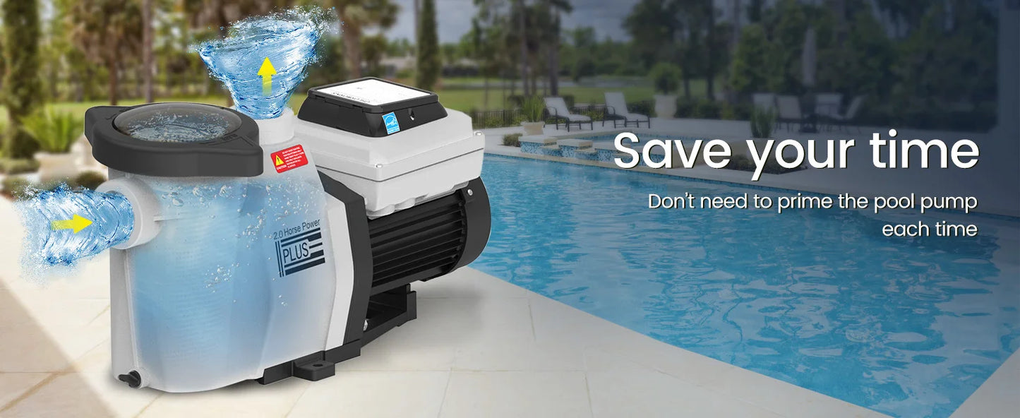 Variable Speed Pool Pump  2HP- with Filter Basket for  Pools, Save Energy, Energy Star Certified 220