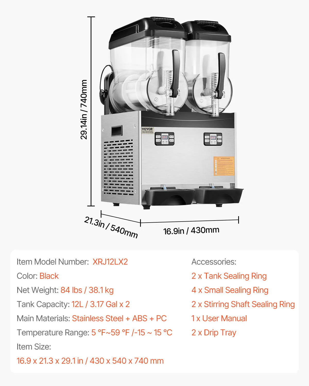 SucceBuy 3-36L Commercial Slushy Machine 1-3 Tanks Stainless Steel Margarita Smoothie Frozen Drink