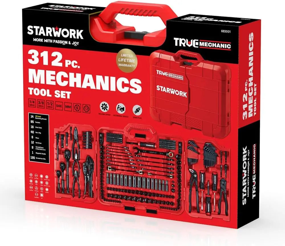 12-Piece Mechanics Tool Set and Socket Set, Professional, SAE/Metric