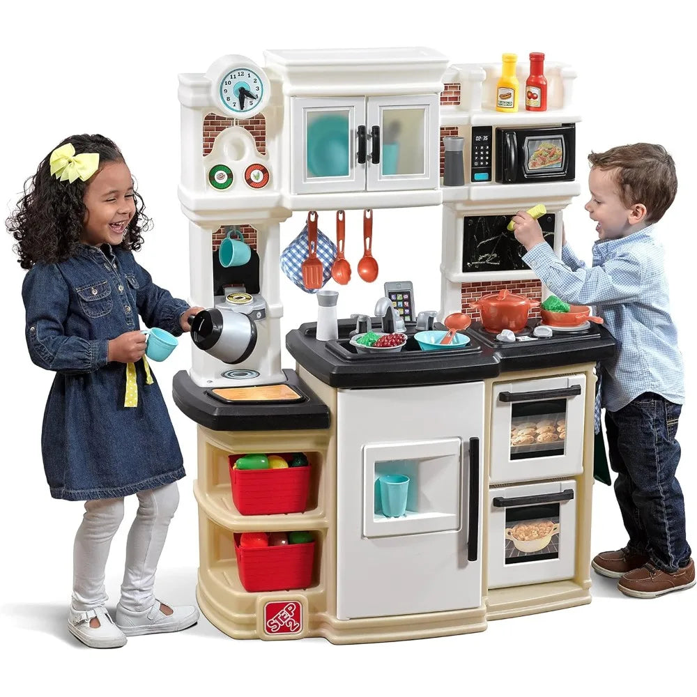 Great Gourmet Kids Kitchen Play Set, Lights and Sounds, Toddlers 3+ Years Old, Realistic 33 Piece