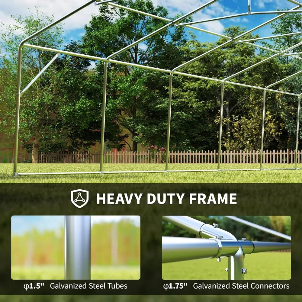 20 x 32 ft OUTSUNNY Heavy Duty Party Tent Outdoor Gazebo Wedding Tent Event Shelter Carport BBQ
