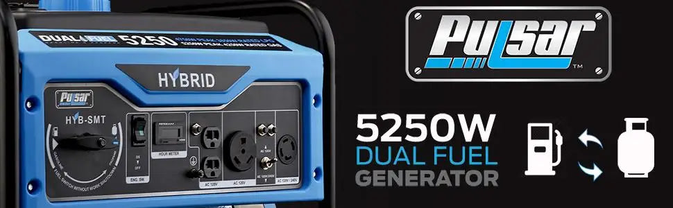 5,250W Dual Fuel Portable Generator with Switch and Go Technology, PG5250B