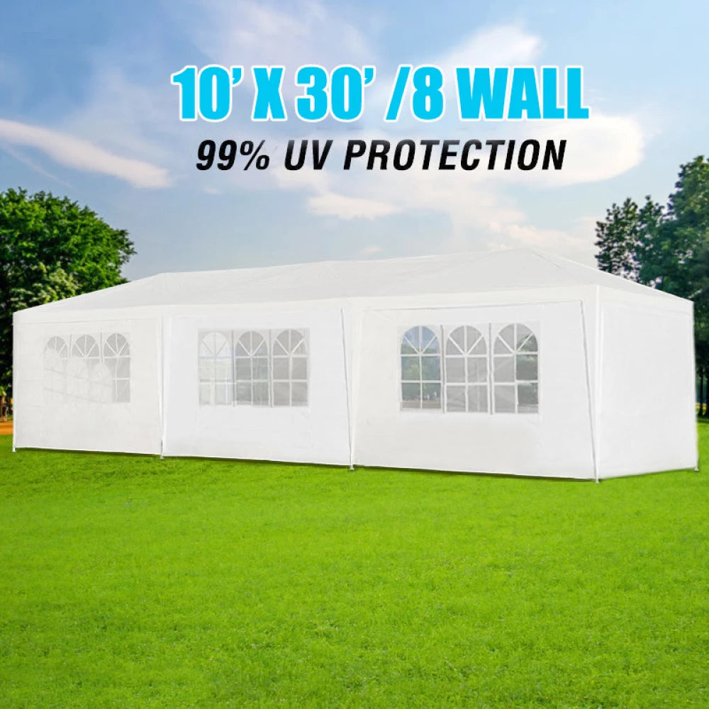 10x30' Wedding Party Canopy Tent Outdoor Gazebo with 8 Removable Sidewalls canopy tent