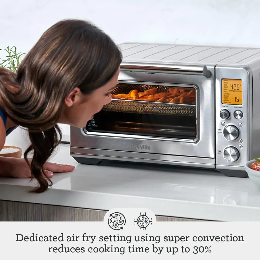 the Smart Oven® Air Fryer Convection Countertop Oven Air Fryer Toaster Oven Combo, Brushed Stainless Steel