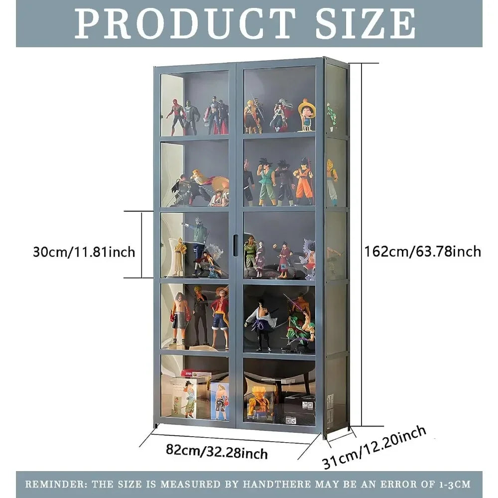 Glass Display Cabinet w/Acrylic Glass Door, Collectibles Toy Organizers Rack & Display Shelf