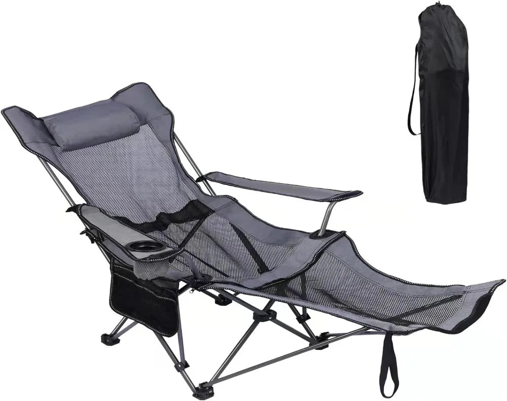 Camping Lounge Chair, Portable Reclining Camping Chair, Folding Camping Chair/Storage Bag