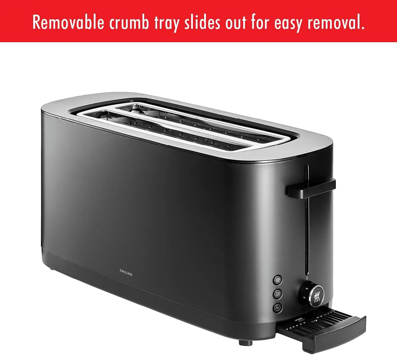 ZWILLING Toaster, 4 Slices w/Extra Wide 1.5" Slots/ 7 Settings,Toasting, Reheat, Cancel, Defrost