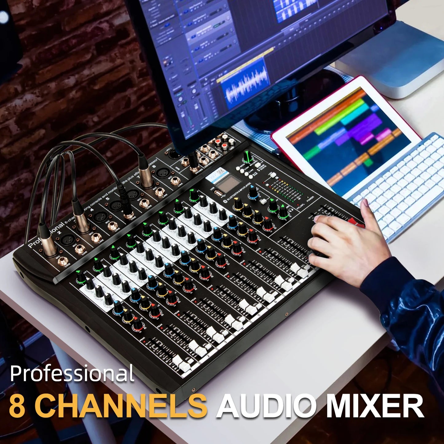 Audio Mixer 6/8/12 Channels Professional DJ mixer LR microphone/line input, AUX,FX processor MP3