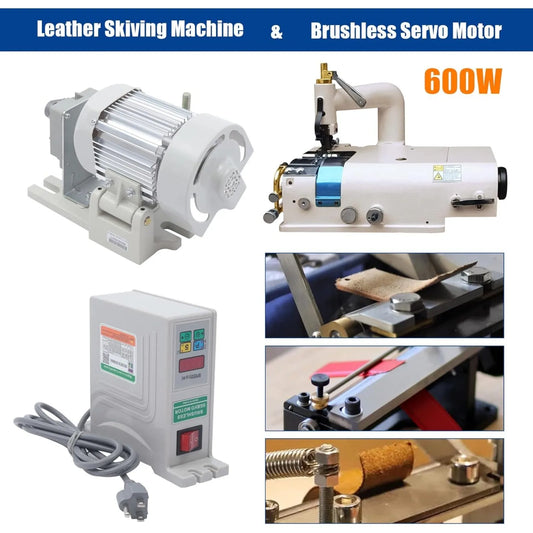 Electric Leather Skiving Machine SM-801+600W Brushless Sewing Machine Servo Motor, Limit Controller