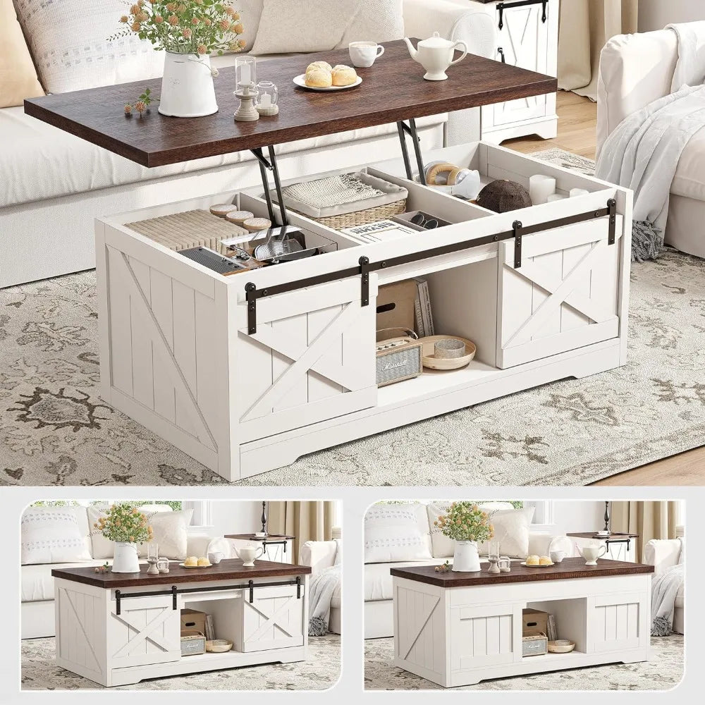 Coffee Table Lift Top Coffee Table w/Storage White or Brown/Lifting Top 48" Lift Coffee Table