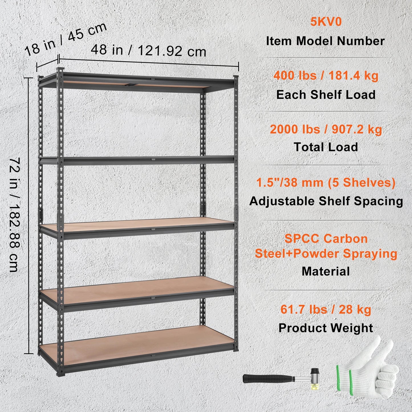 SucceBuy 5 Layers Standing Storage Shelving Unit Heavy Duty Organizer Metal Rack