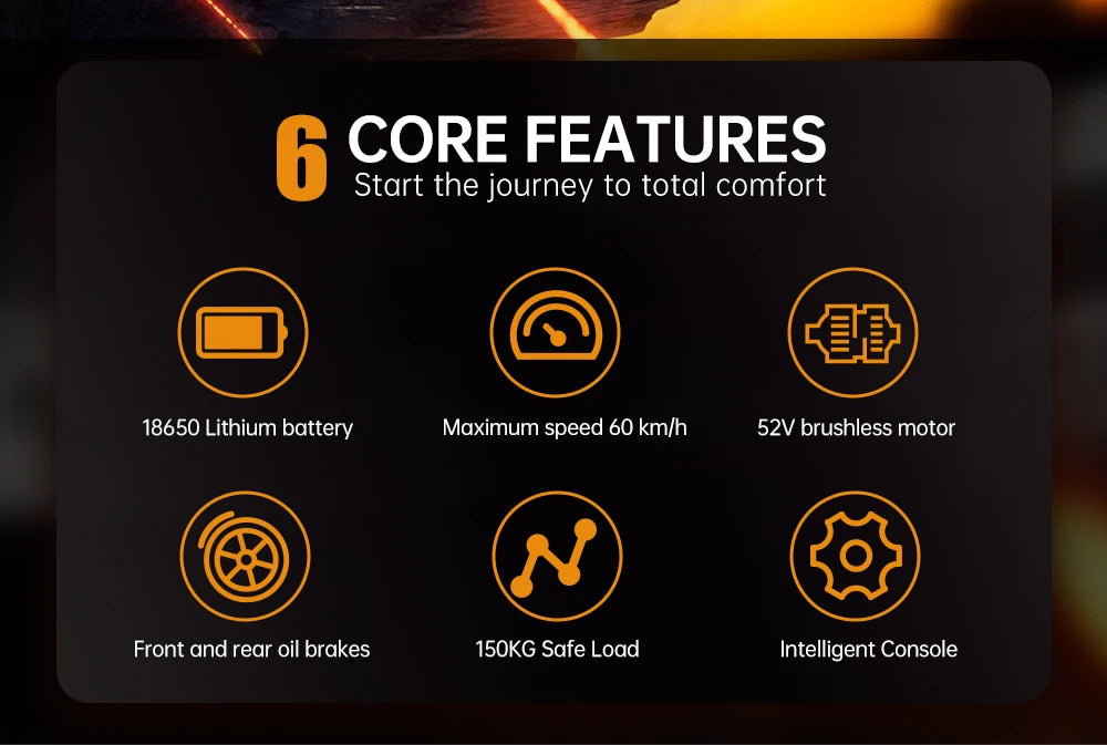 FVKINGE6 off-road electric bicycle 25 inch tires 52V40AH electric motorcycle peak 2900W motor 60KM/H