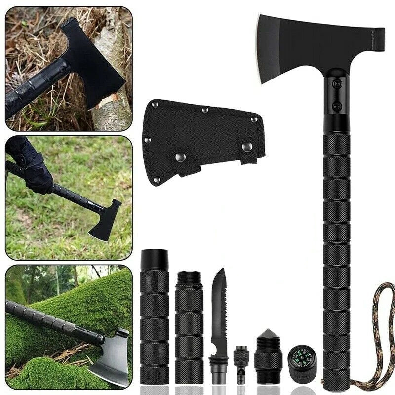 Survival Camping Axe Foldable Tactical Axe Multi Tool Kit Emergency Gear Tomahawk Wild Hatchet AX