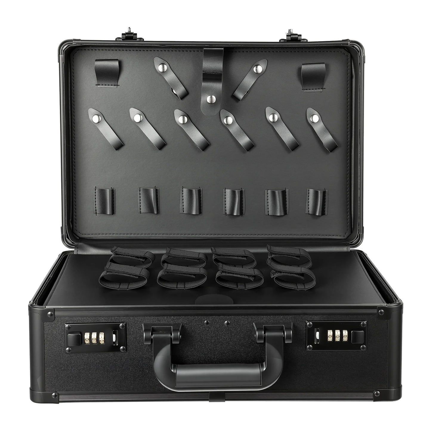 Aluminum Alloy Barber Tool Box Multi Compartment Storage Case Portable Hairstylist Scissor Clipper Comb Hair Dryer Organizer Case