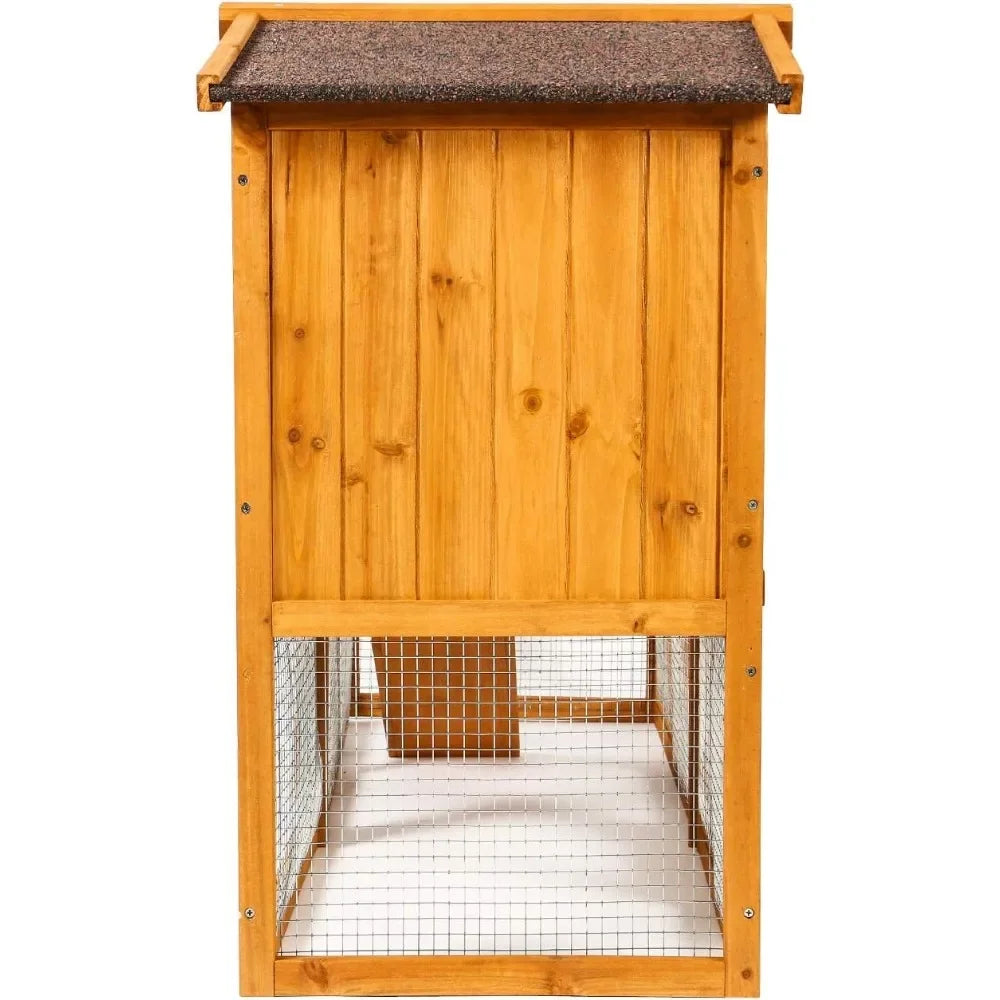 Chicken Coop Large Wooden Outdoor Bunny Rabbit Hutch Hen Cage/Ventilation Door, Removable Tray/Ramp