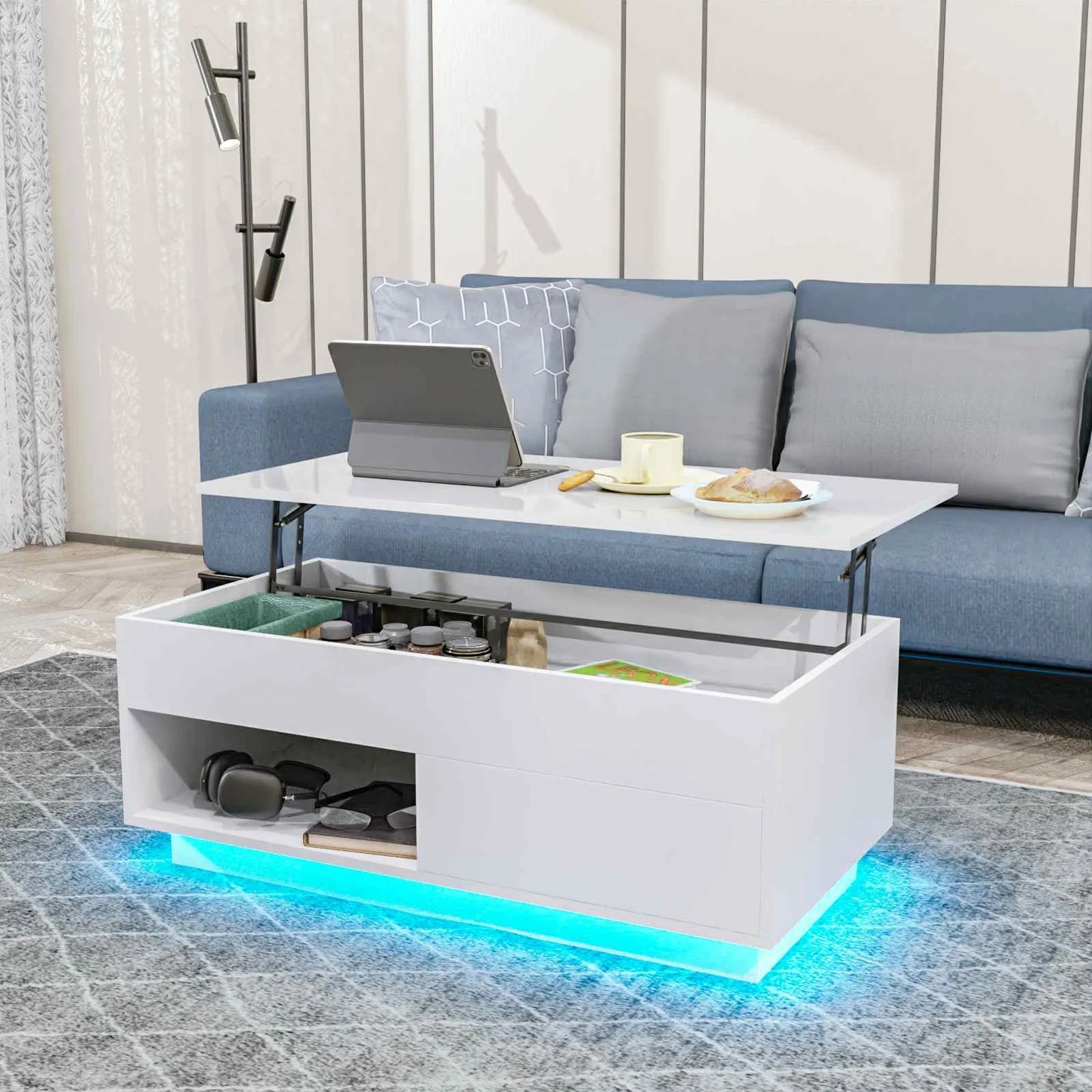 LED Lift Coffee Table The Ultimate Modern Furniture with Height Adjustment and Sleek Design