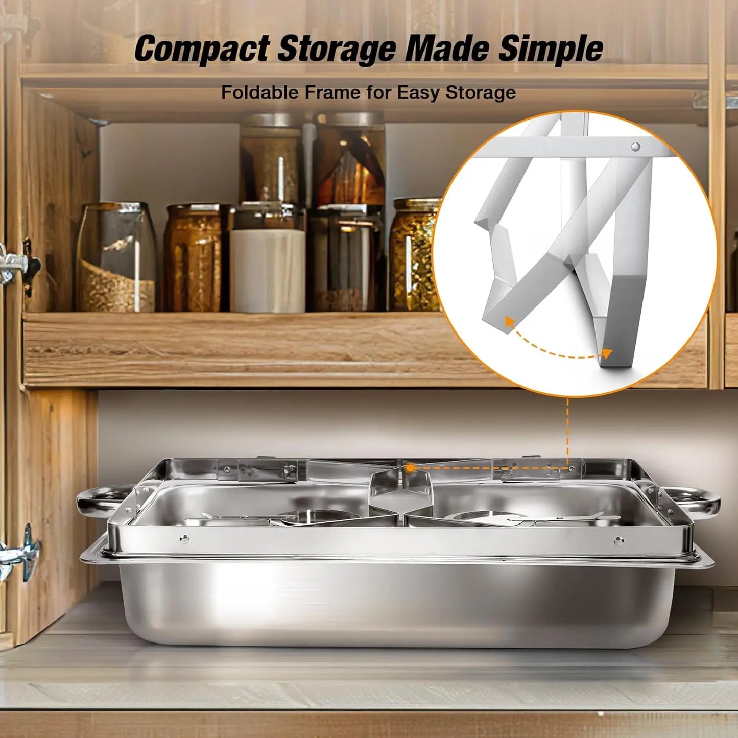 2/4 Pack 8QT Chafing Dish Buffet Set Stainless Steel Food Warmer Kit with Lids Holders