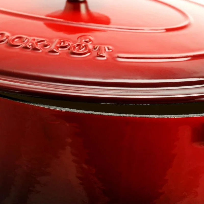 Artisan Oval Enameled Cast Iron Dutch Oven, 7-Quart, Scarlet Red, Dutch Oven