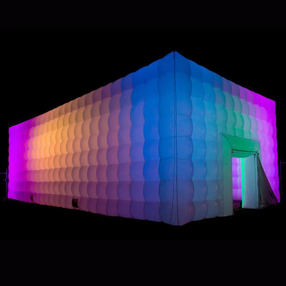 Inflatable Nightclub Cube Tent Disco Light Nightclub Tent with LED Colour Lighting Suitable W/Blower