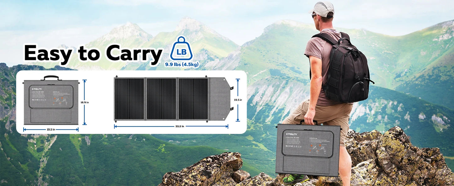 CTOLITY AP400 500W Portable Power Station 345.6Wh LiFePo4 Battery 100W 200W Solar Panel