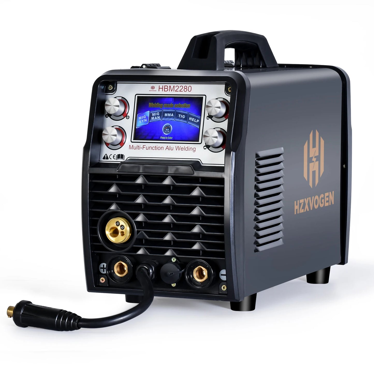 HZXVOGEN 4 In 1 HBM2280 200A Synergy Inverter Welder Gasless Gas MIG Aluminum ARC MMA Tig Tools