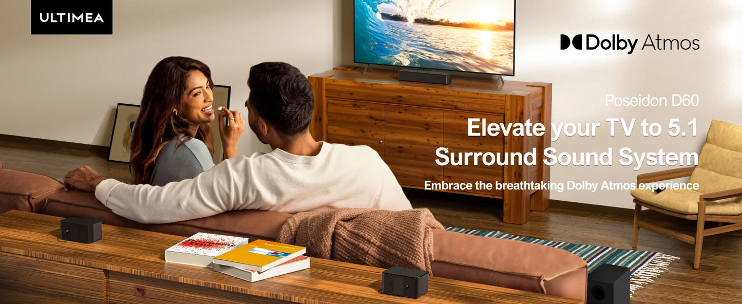 ULTIMEA 5.1 Soundbar with Dolby Atmos for Smart TV, 3D Surround Sound System, Sound Bars for TV