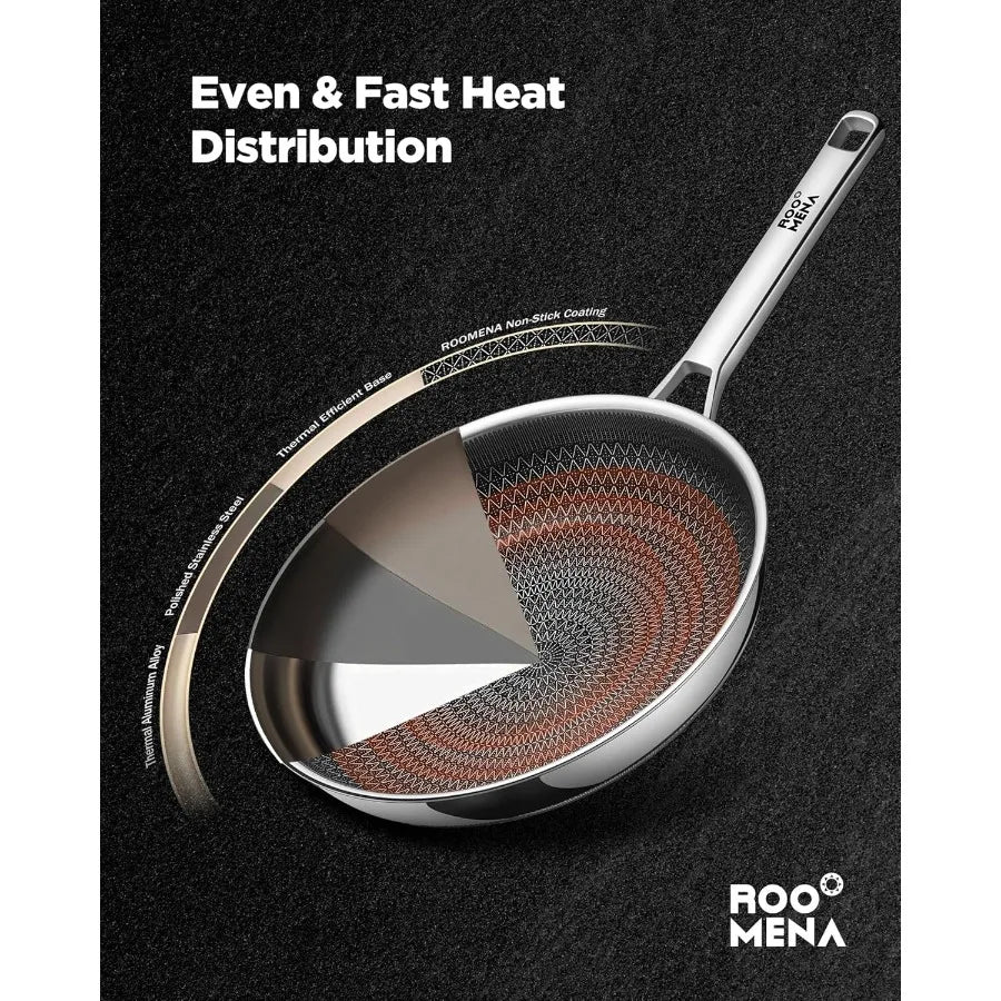 Pots and Pans Set Hybrid Stainless Steel 17PC Nonstick TriPly Cookware Set w Frying pan