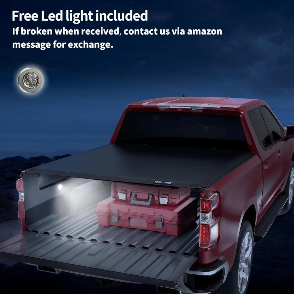 Soft Tri-fold Truck Bed Tonneau Cover Compatible 2022 2023 2024 Toyota Tundra(Excl.Trail) 5.5 ft Bed