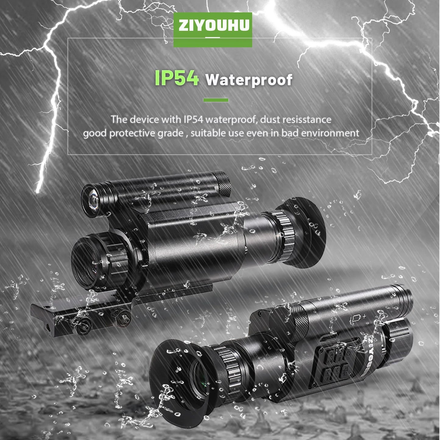 ZIYOUIHU NV075 HD Infrared Monocular Night Vision Video Camera, Hunting Night Vision Scope,Lens Opti