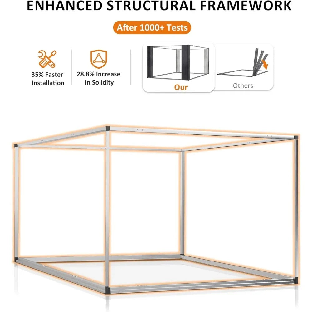 8 x 12 FT Outdoor Storage Shed, Metal Garden Shed with with Updated Frame Structure, Tool Sheds