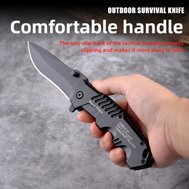 Folding knife, pocket knife with pocket clip, stainless steel blade knife, Edc knife