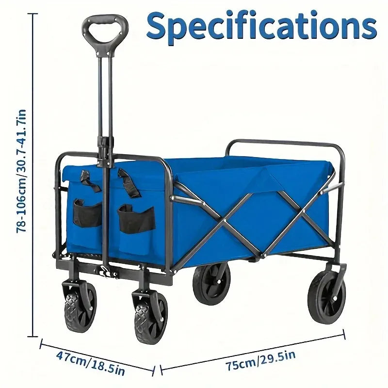 Wagon Cart Foldable Heavy Duty Utility Cart for Groceries, Sports, Gardening, Shopping