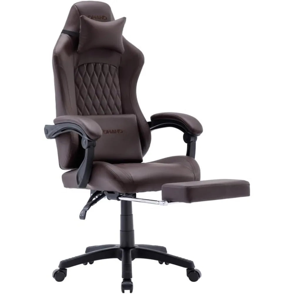 OHAHO Gaming Chair Computer Chair w/ Footrest & Lumbar Support, Height Adjustable Game Chair w/360°