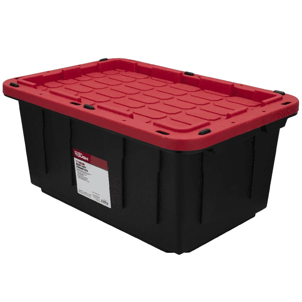 17 Gallon Plastic Storage Bin Stackable Storage Container with Snap-On Lid Lockable Tote