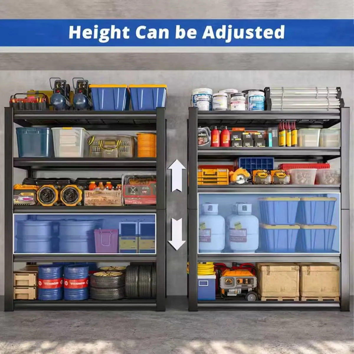 Nnovaroom  72" Adjustable Metal Double Layer Column Shelving, Commercial Grade Utility Rack
