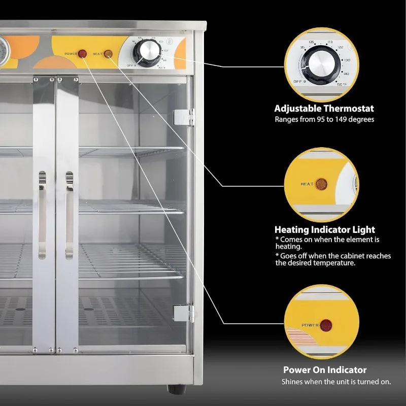 Electric Commercial Hot Box Food Warmer, Countertop Heated Holding Cabinet, Warming Oven