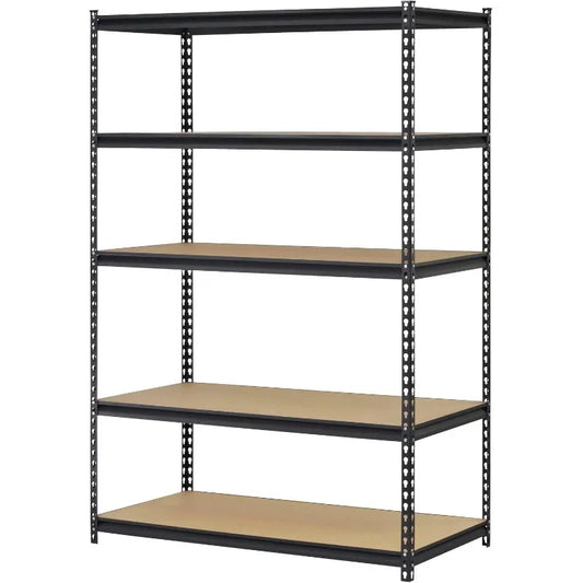 Muscle Rack 48"W x 18"D x 72"H, 5-Tier Steel Shelving, 4,000 lbs. Total Capacity; Black