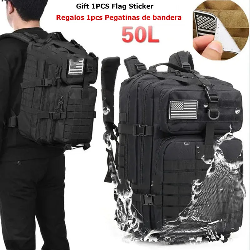 Oulylan Military Backpack 50L Large Capacity Rucksacks Tactical Hunting Nylon Bag Waterproof