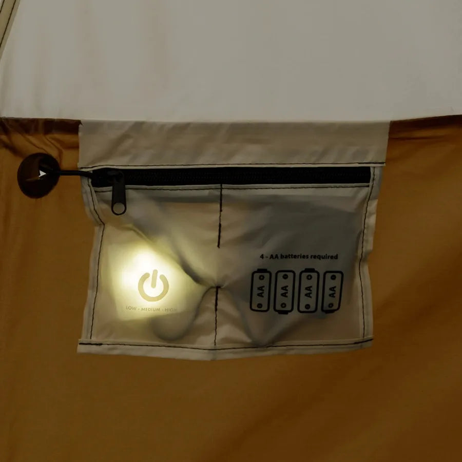 Ozark Trail 15' x 15' 8-Person Glamping Bell Tent with String Lights, 22.57 lbs -YURT