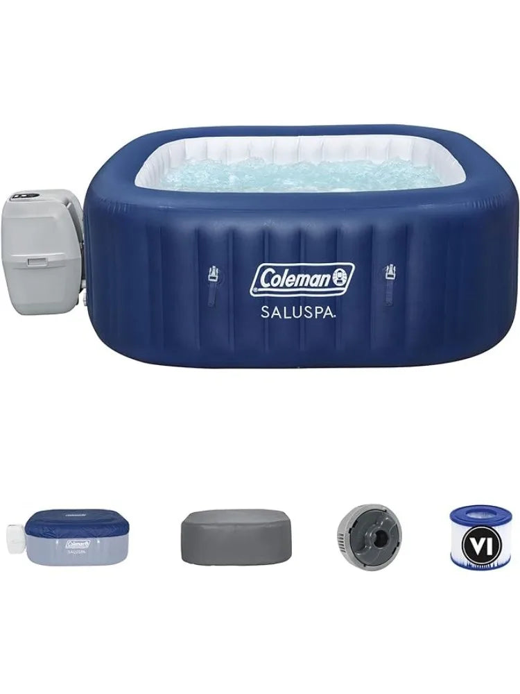 Atlantis AirJet 4 to 6 Person Inflatable Hot Tub Square Spa 114-140 Jets, COLEMAN SALUSPA