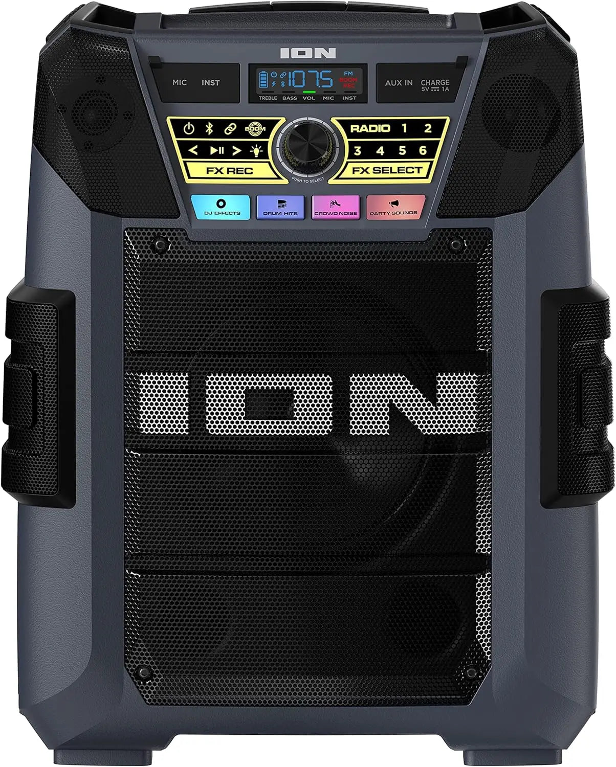 Portable Bluetooth Outdoor Party Speaker, 220W, with Karaoke Microphone, Battery, 5 Speakers, Lights