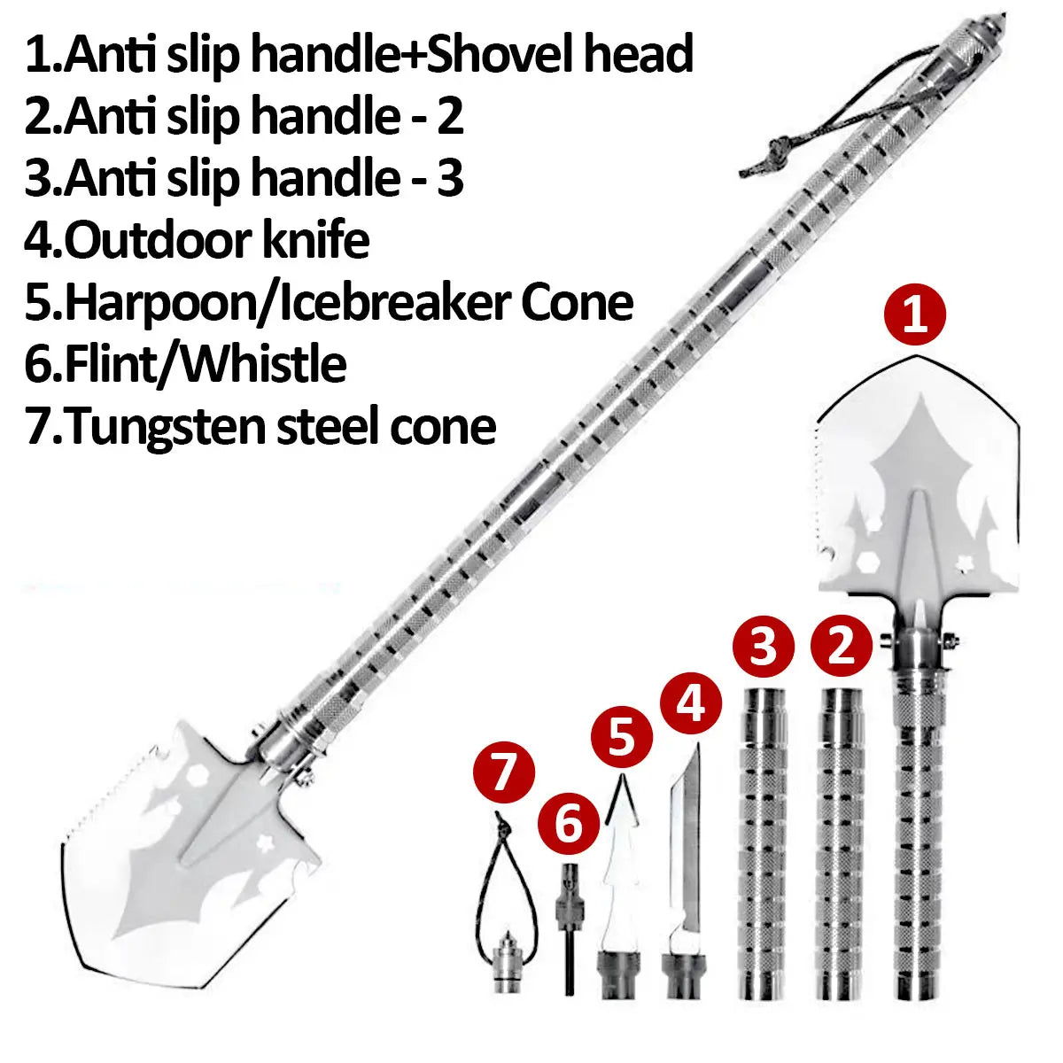 Multi Functional Detachable Foldable Military Electric Shovel/Survival Equipment Self-Defense