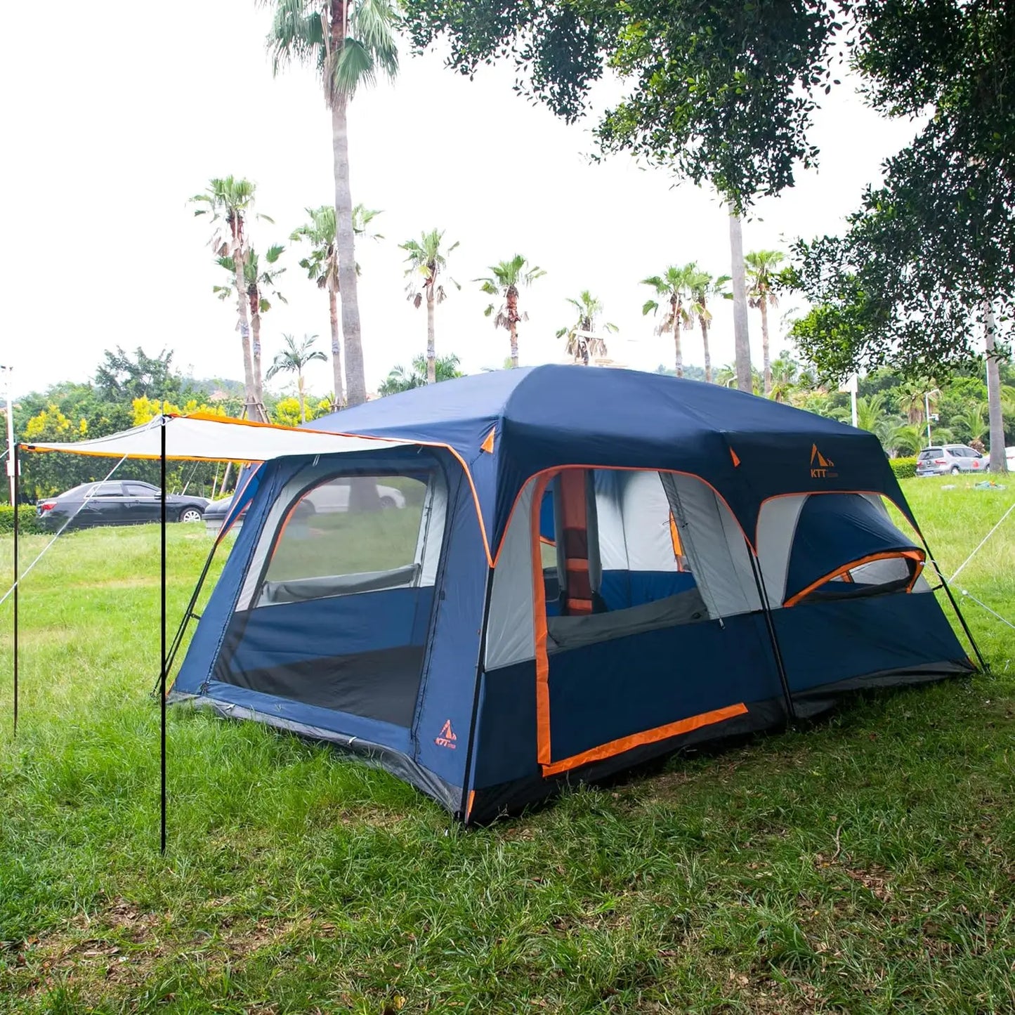 Extra Large Tent 12 Person(A) Family Cabin Tents 2 Rooms 3 Doors & 3 Windows/Waterproof Double Layer