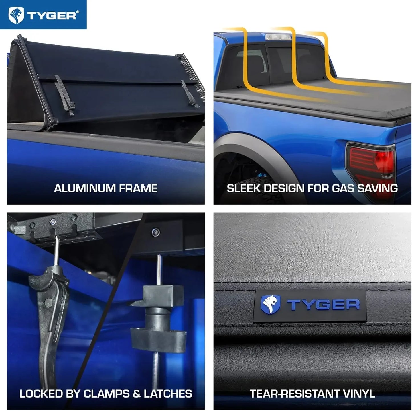 Tyger Auto T3 Soft Tri-fold Truck Bed Tonneau/2022-2024 Ford Maverick | 4.5' (54") Bed | TG-BC3F1061