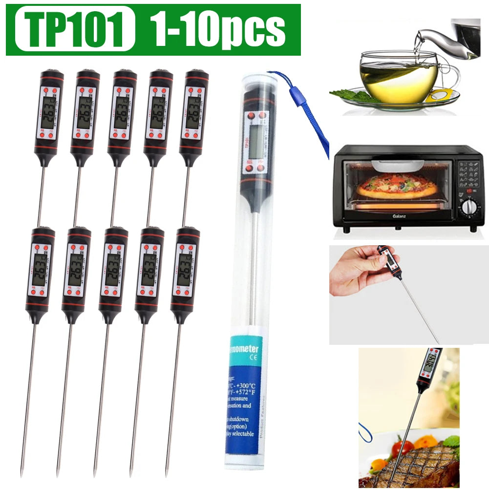 1-10pcs Oil Thermometer Digital Meat Temperature Meter Kitchen Needle Food Thermometer - My Store