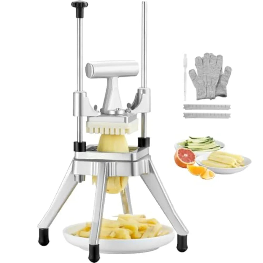 Vevor Commercial Vegetable Fruit Chopper 3/8″ Blade Heavy Duty Food Dicer Kattex French Fry Cutter