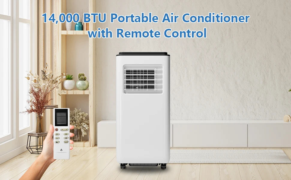 8000 BTU Portable Air Conditioner 3-In-1 Cooling Fan Dehumidifier Remote Control LED Display