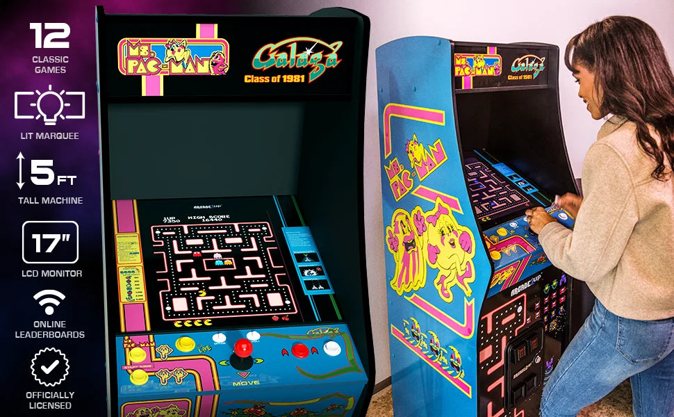 Class of 81’ Deluxe Arcade Machine for Home - 5 Feet Tall - 12 Classic Games