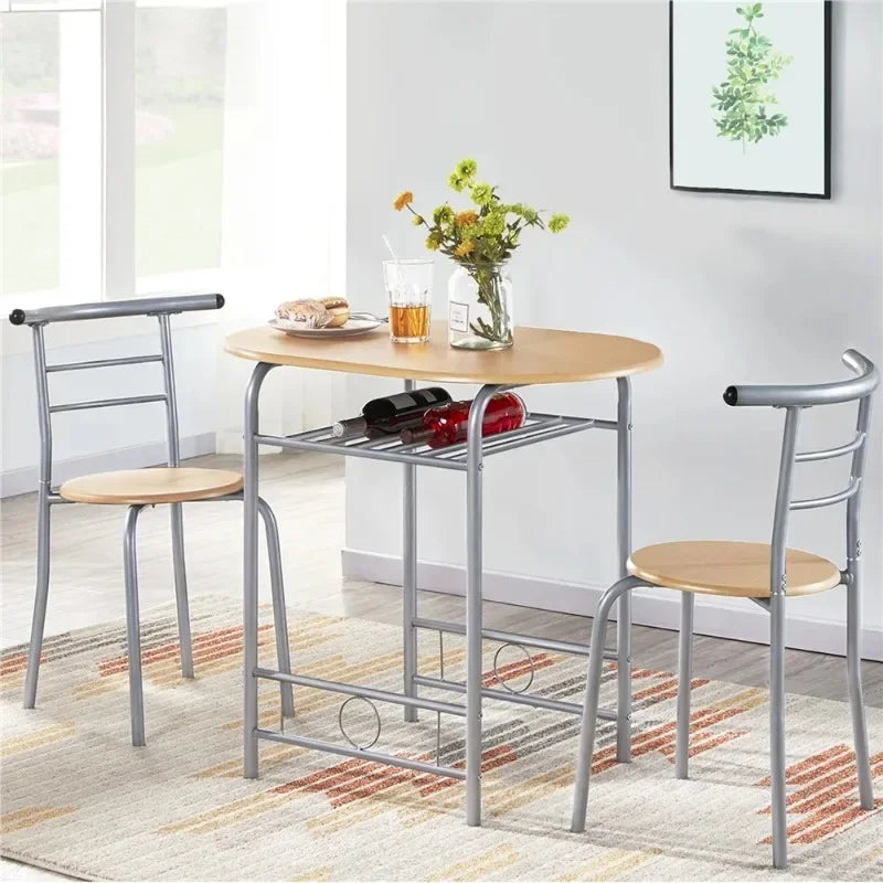 Alden Design Modern Dining Set 3pcs round Table And 2 Chairs Multiple Colors Available