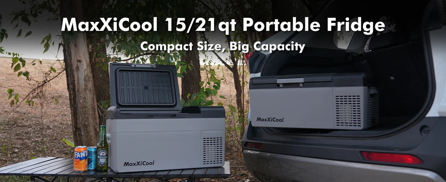 MaxXiCool MF20 Camper Fridge 12v, -4℉-68℉ Fast Cooling Car Refrigerator,  Freezer Portable 21Qt/21L